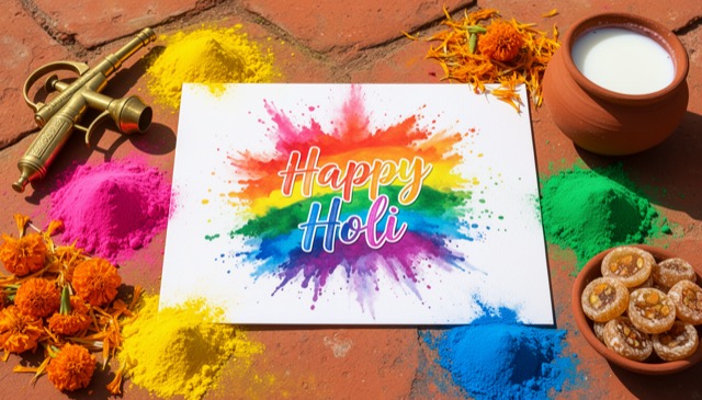 Holi greeting card