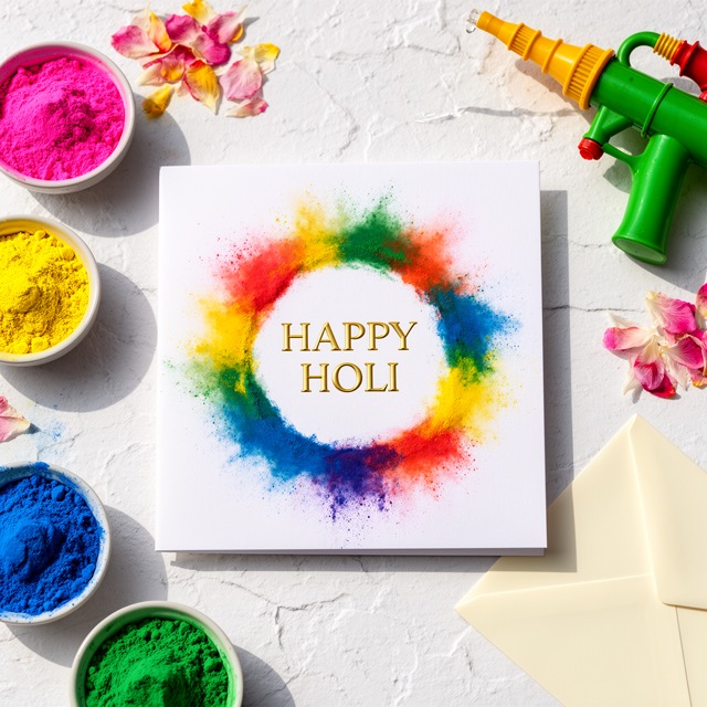 Holi greeting card