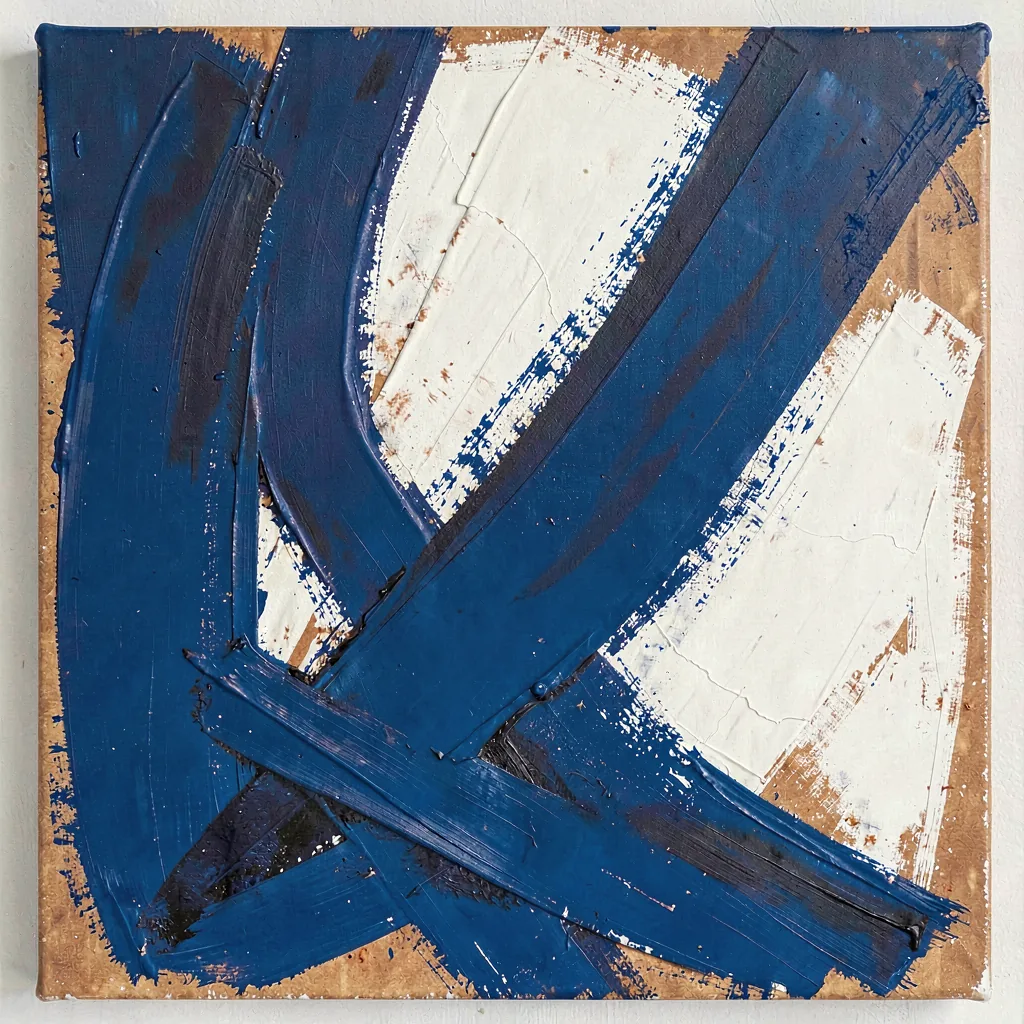 Small study, deep ultramarine on bone white