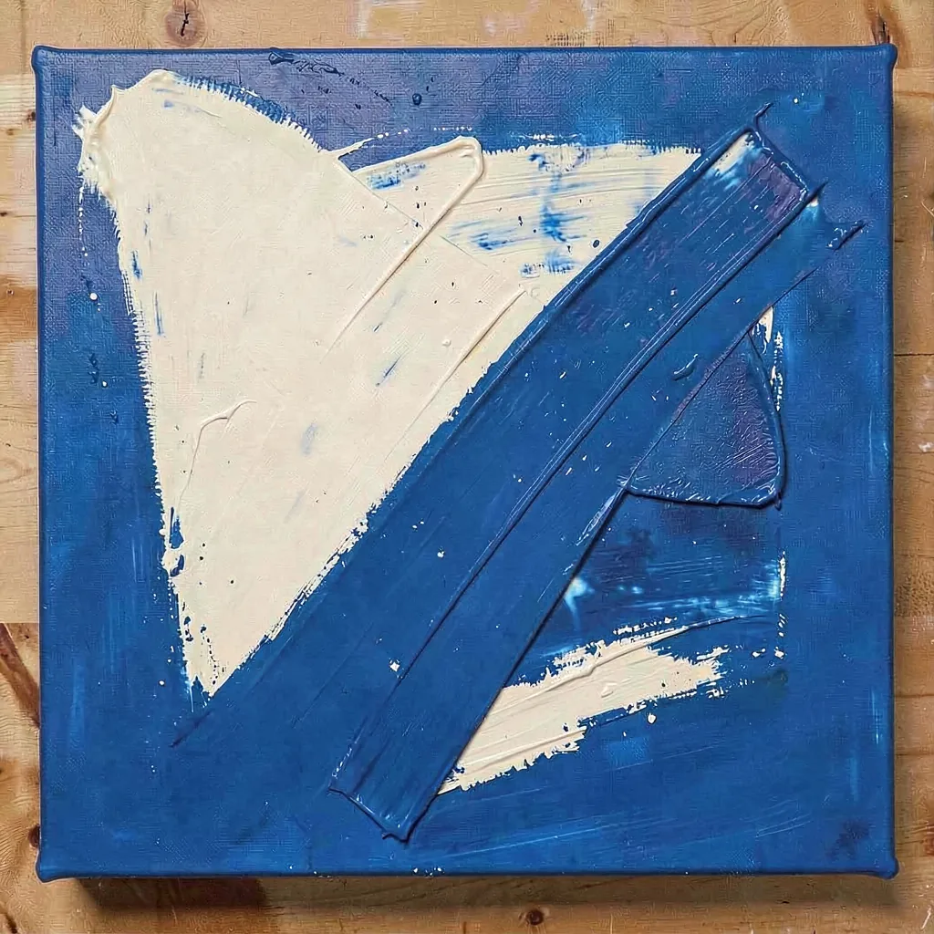 Square canvas, soft-edged blue rectangle