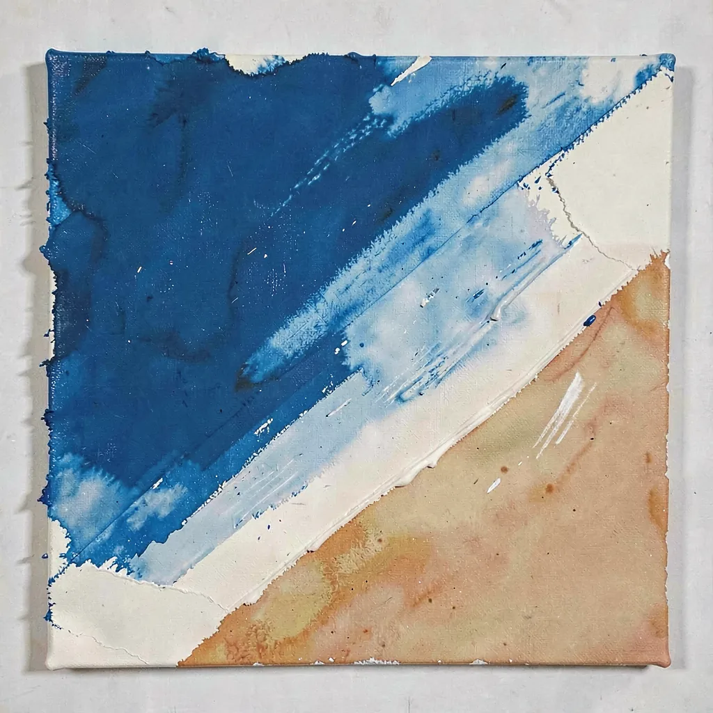 Pale wash with a torn cobalt edge
