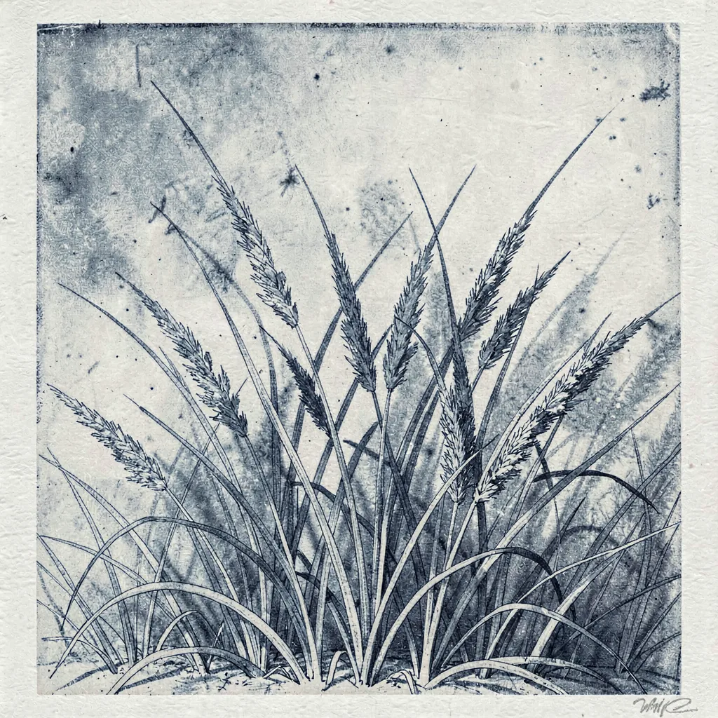 A soft-ground etching of grasses