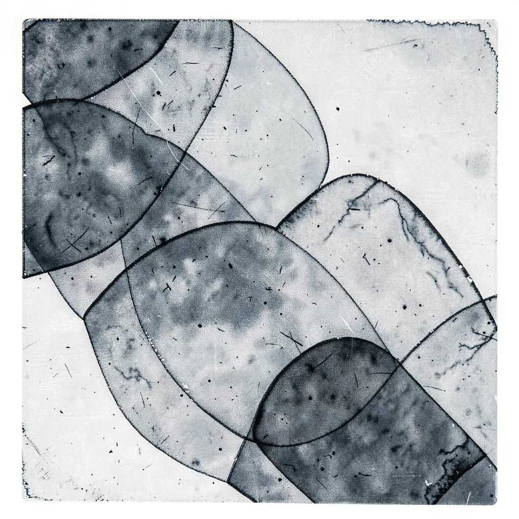 An abstract monotype in overlapping greys