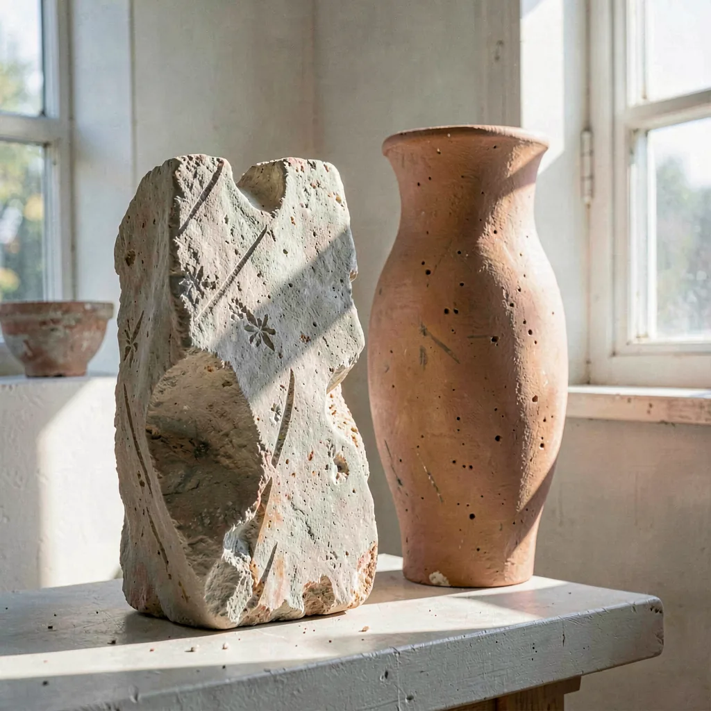 A tall clay vessel beside a north-facing window