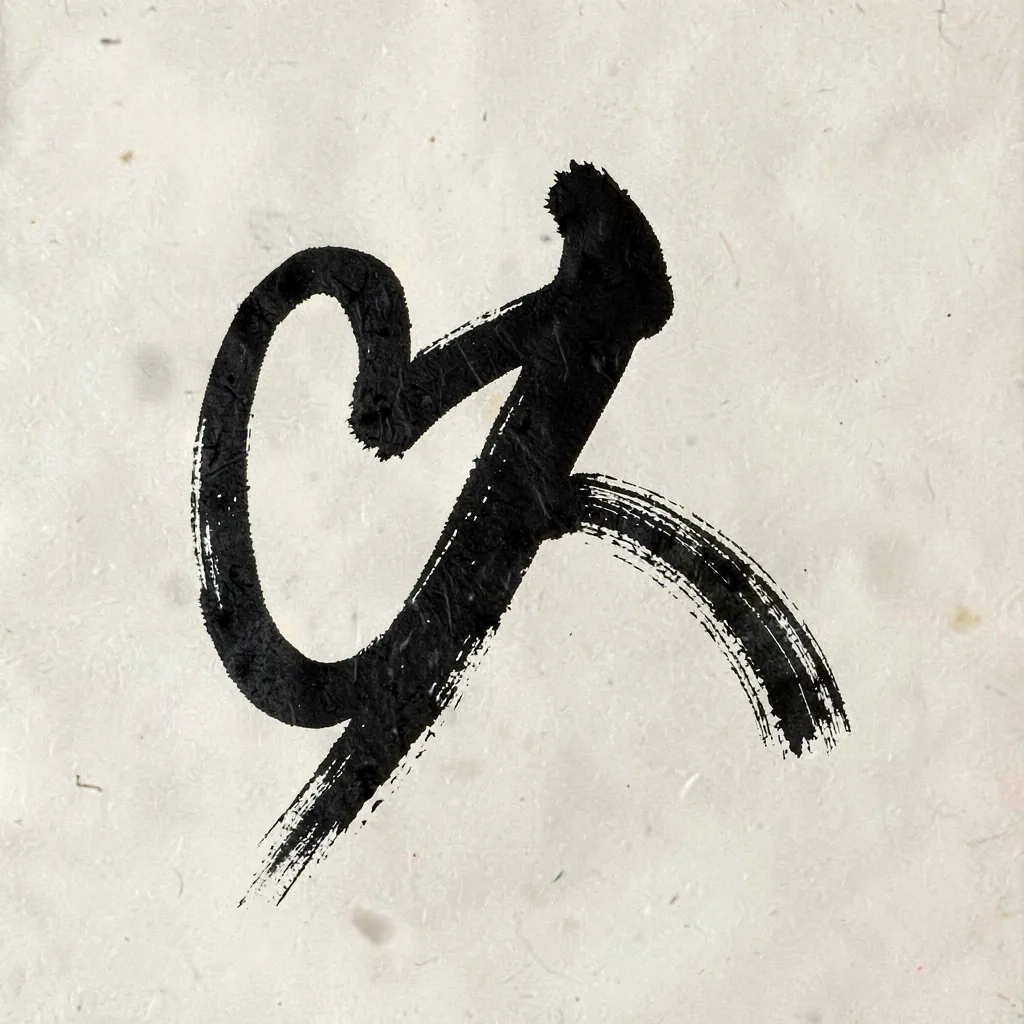 A single bold sumi-e ink brushstroke, an abstract gesture
