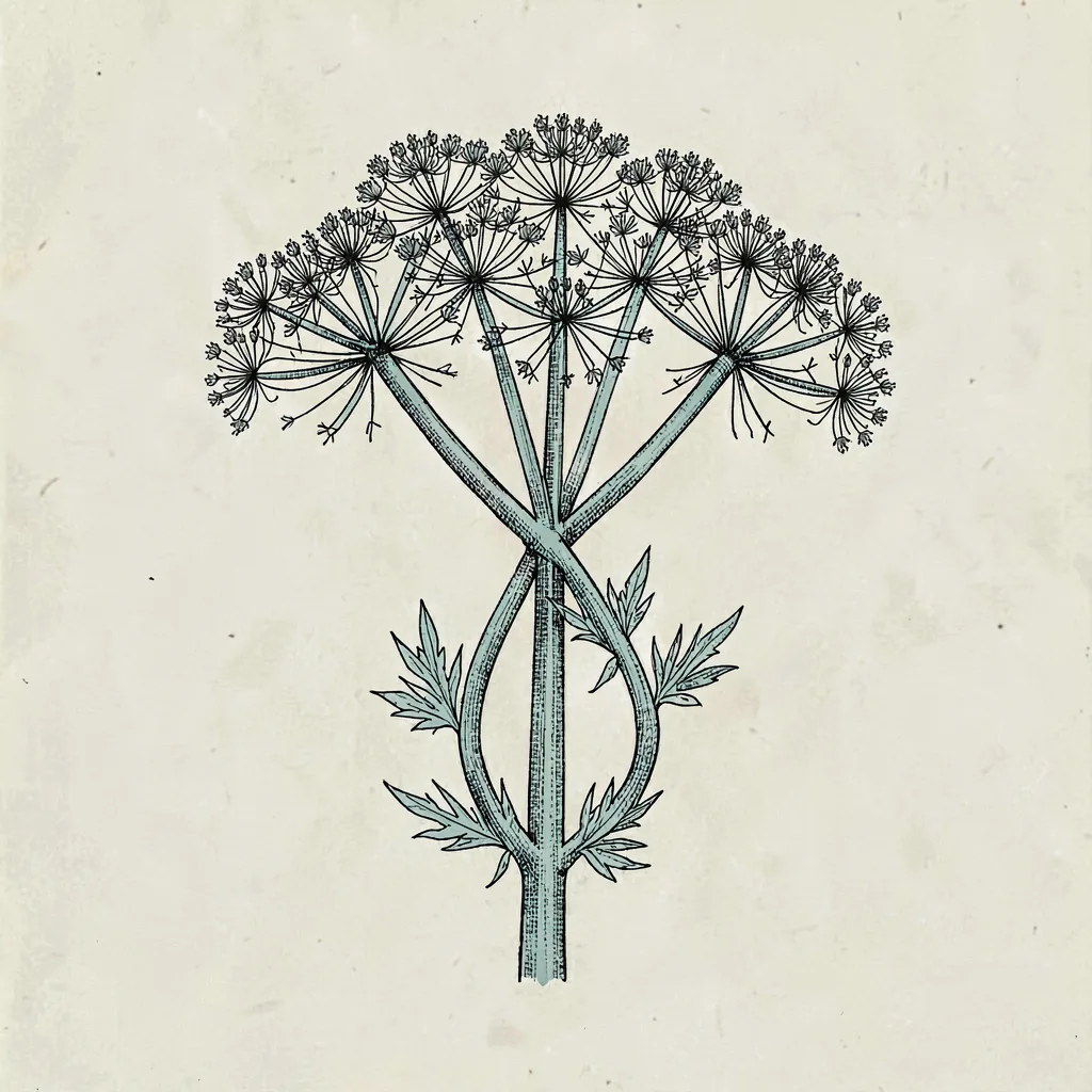 Fine-line botanical study of fennel