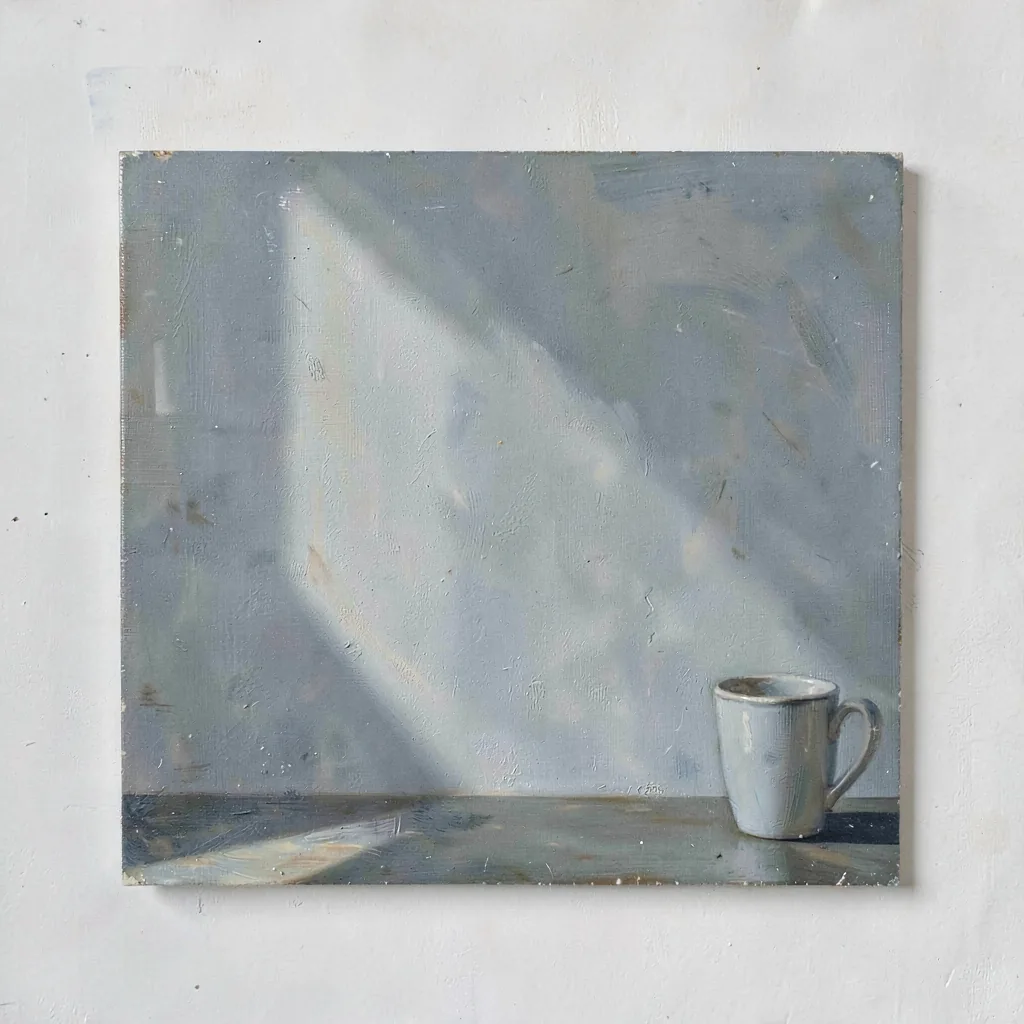 Late light on a plain painted wall