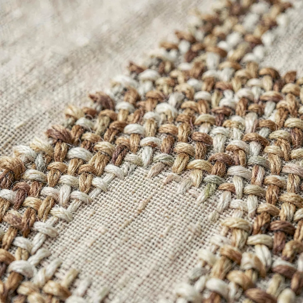Detail of a plain-weave linen in undyed flax
