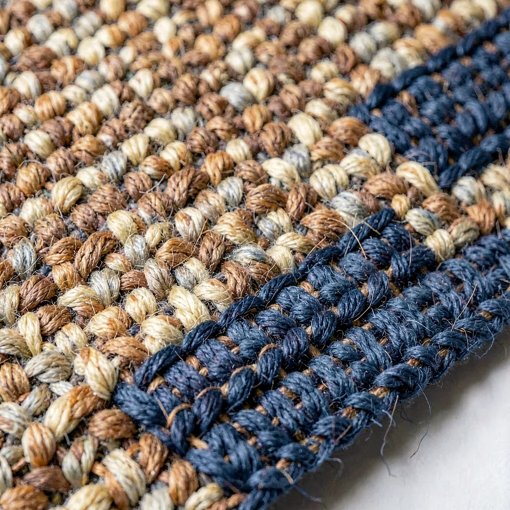 Indigo-dyed runner with a broken twill band