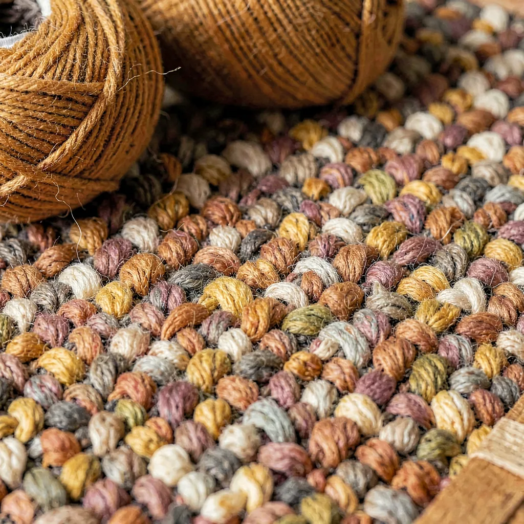 Hand-dyed yarn cones in ochre and clay