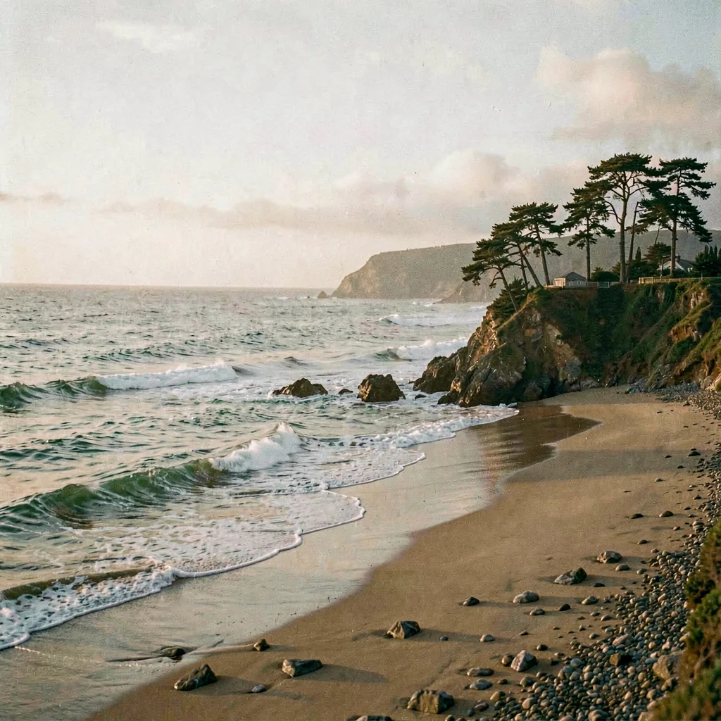 Coastline at first light, long exposure