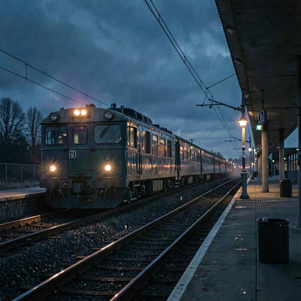 The last train pulling out of a platform