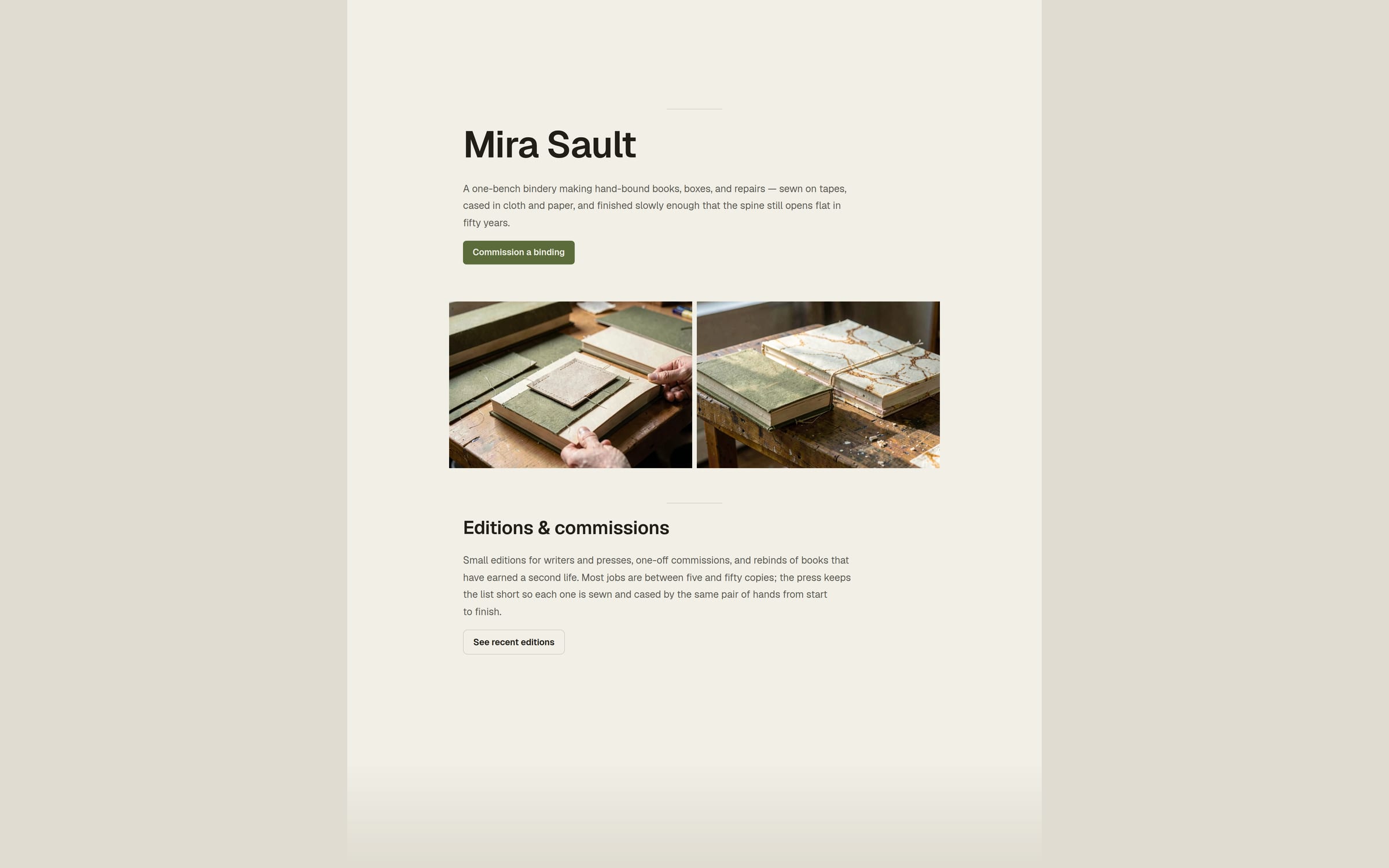 Bindery template preview
