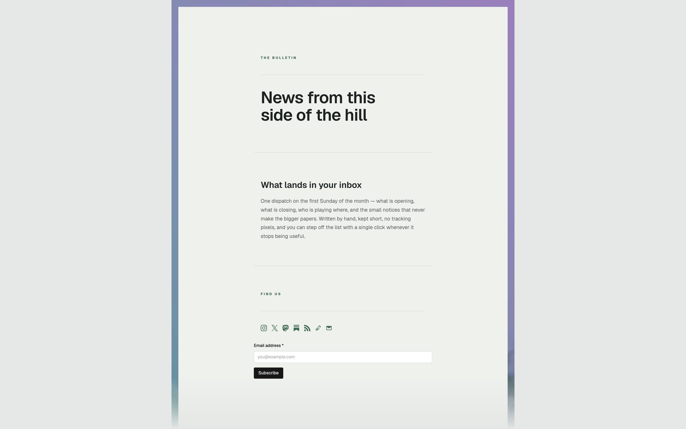 Bulletin template preview