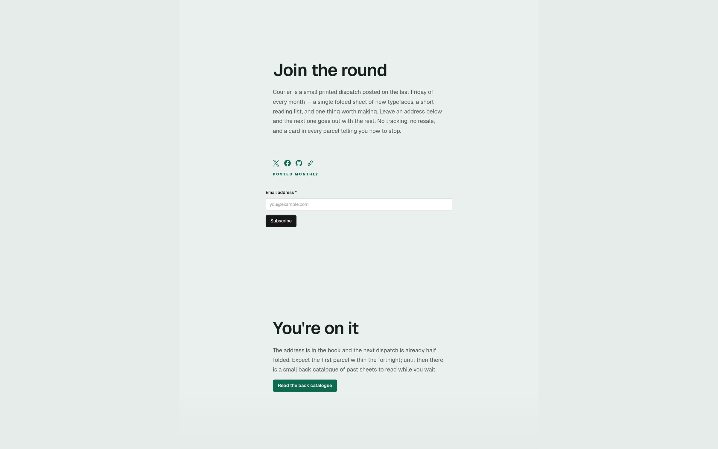 Courier template preview