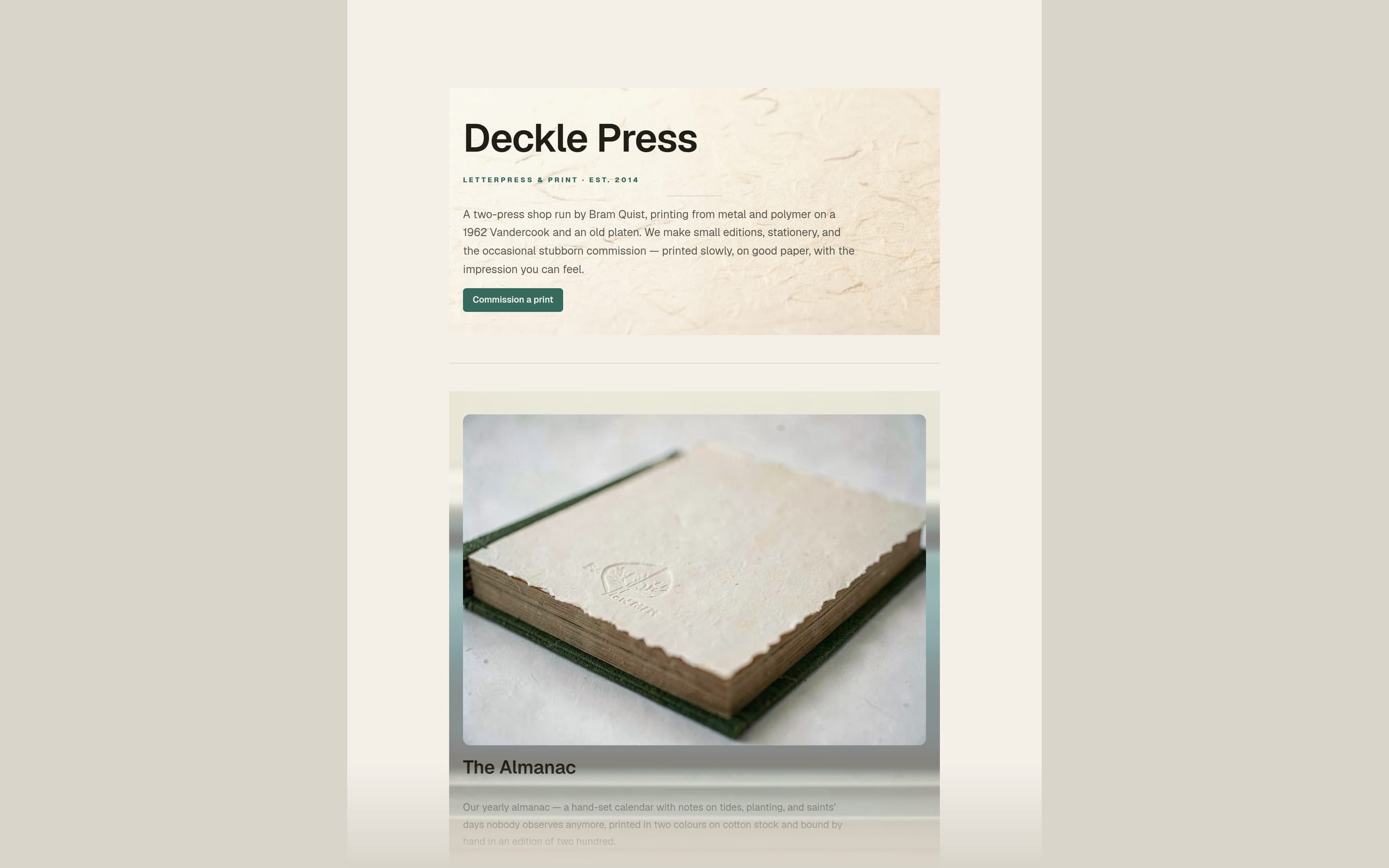 Deckle template preview