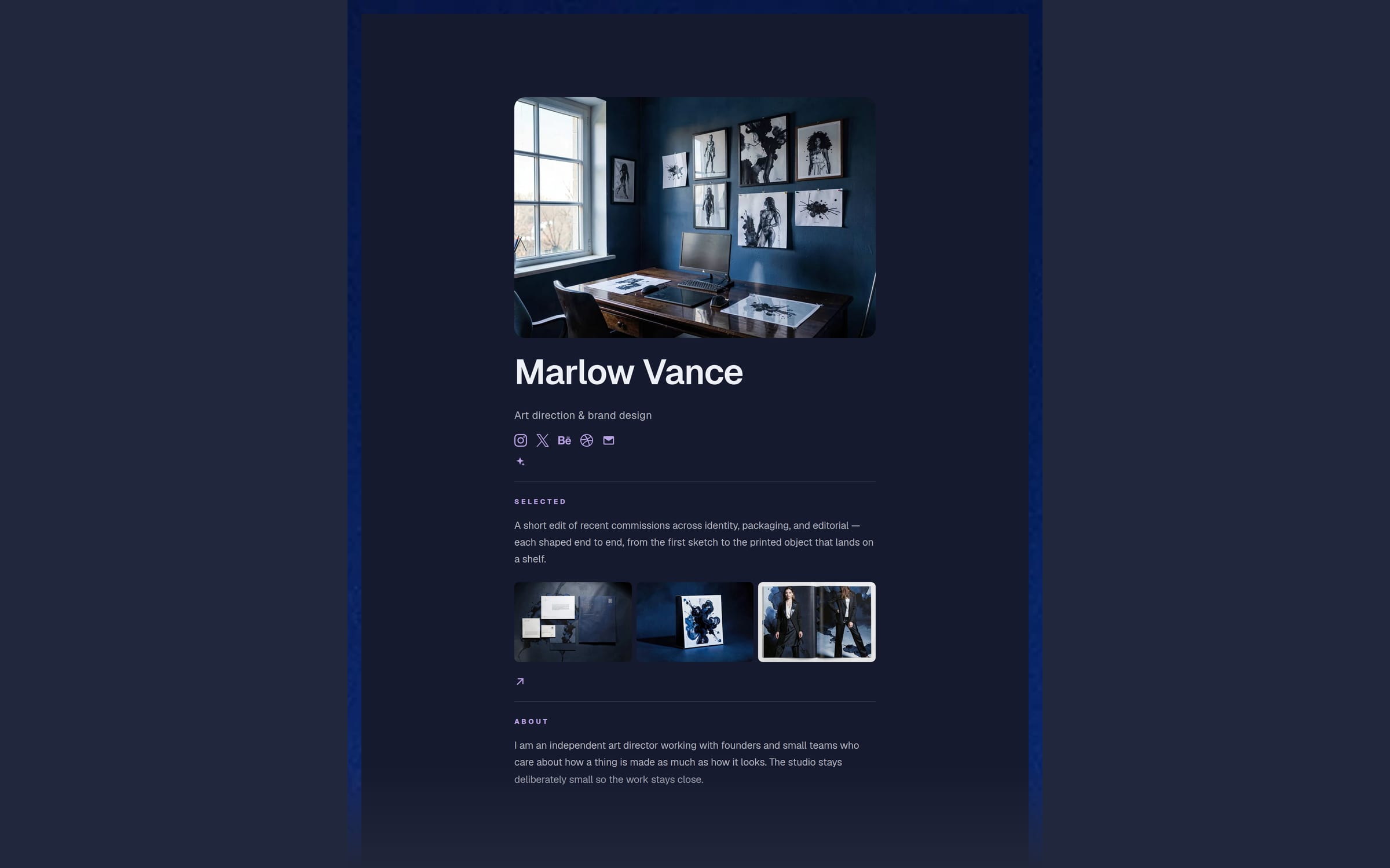 Indigo template preview