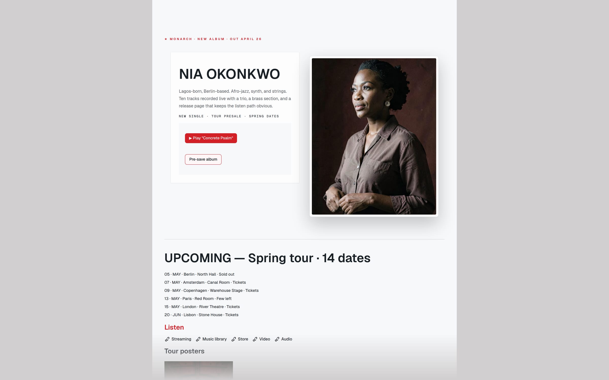 Monarch template preview