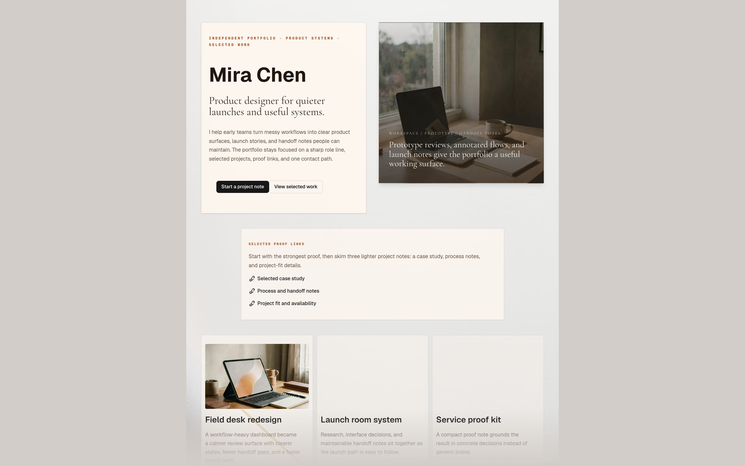 Portfolio template preview