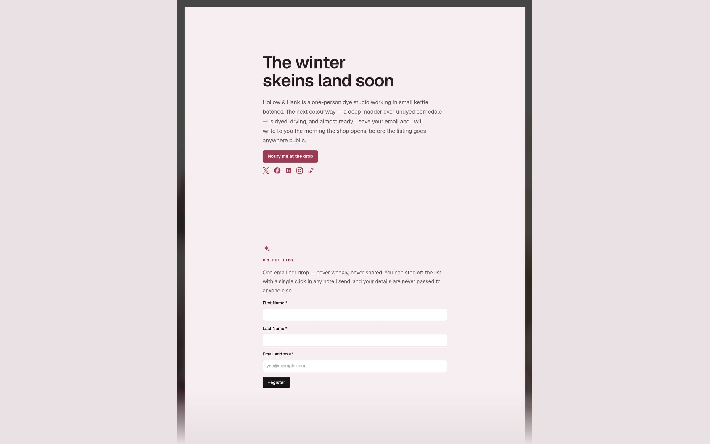 Purl template preview
